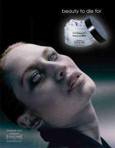 "Shockvertisement" for wound filler